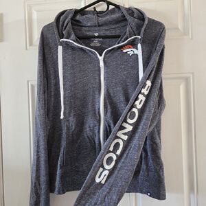 Fanatics Women’s Denver Broncos Full Zip Hoodie NFL Jacket Size Medium Heathered